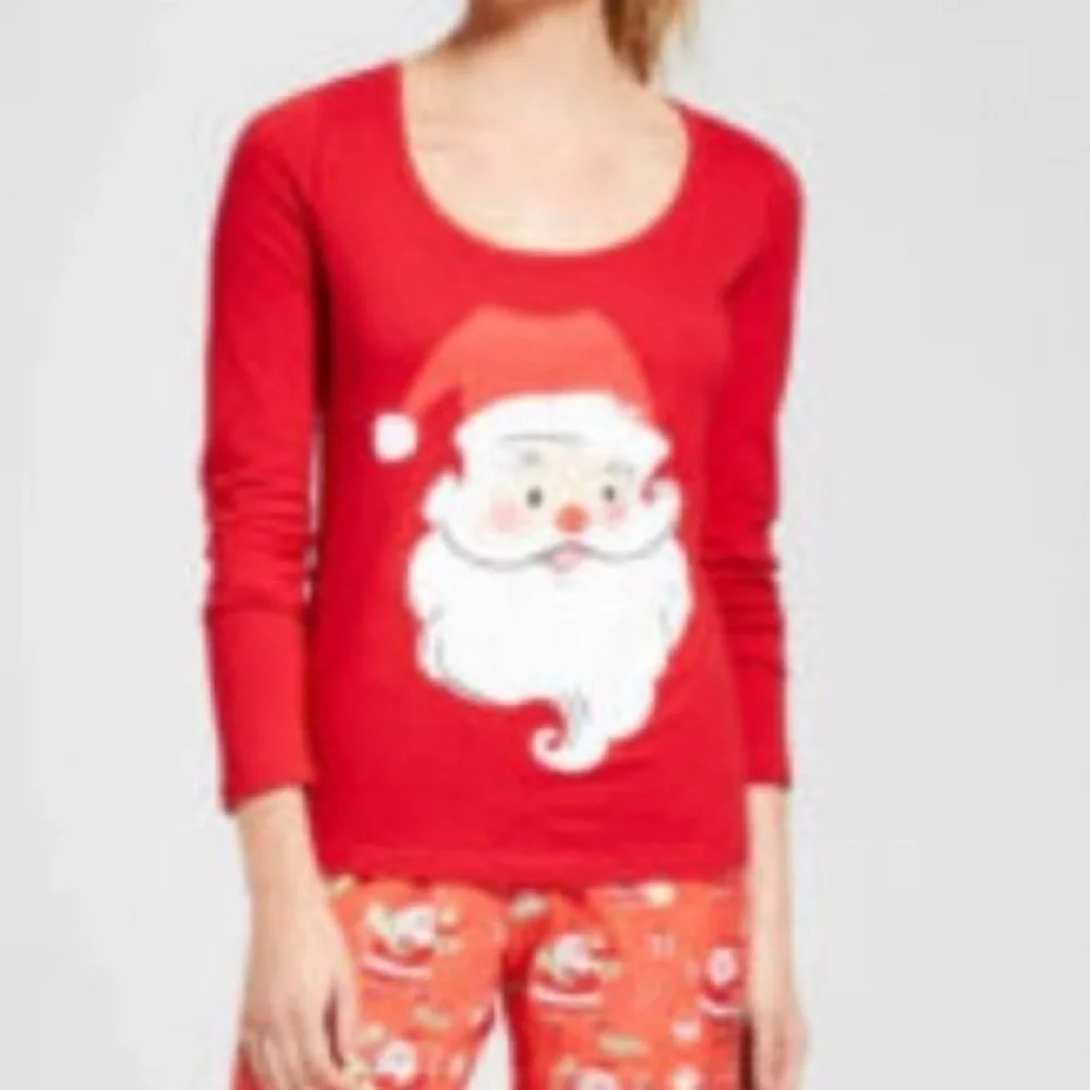 𝅺NITE Nite Munki Munki Santa Long Sleeve Pajama Top